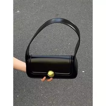 Тип сумки через плечо женская 2024 супер огонь высококачественная текстура нишевая модная сумка через плечо чёрный