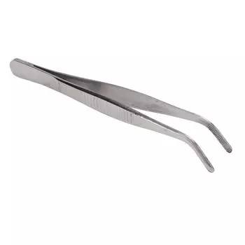 Tip Tweezers High Accuracy Stainless Steel Serrated Edge Portable Tweezers 12.5cm Curved Round