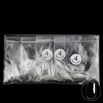 Типсы для ногтей Elvia Short Obal Mini No.. 4 50п x 4, Прозрачный, 1 упаковка