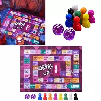 Tipsy Drinking Настольная игра Tipsy Land Настольная игра Интерактивная ночная игра для выпивки Игры для девичника Товары для вечеринки