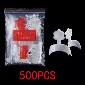 Типсы Короткие накладные ногти с наращиванием ручки Нажмите на ногти 500PCS