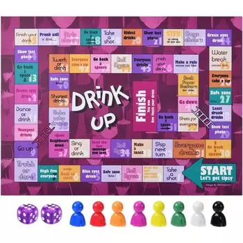 Tipsy Land Board Game 2-8 Players Fun Tipsy Land Drinking Games Party Supplies