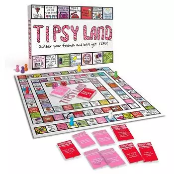 Tipsy Land Party Board Game - Fun Adult Drinking Game – Perfect for Girl s Night, Bachelorette Party - Created by Two Women from Texas Default