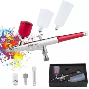 Типы аэрографов Сверхтонкий тип Двойное действие с запасной насадкой Наконечник 7 куб. см 20 куб. см 40 куб. см Бачок для краски Гравитационный тип Раздельный тип Пластиковая модель для покраски