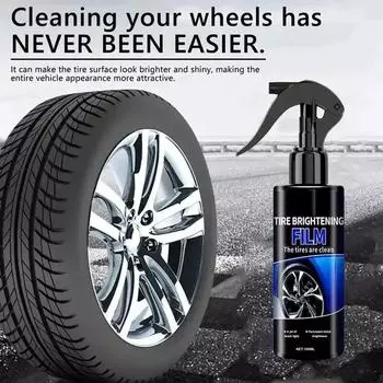 Tire Coating Spray High Gloss Hydrophobic Sealant Wax Car Wheel Polishing Brightener Auto Care Re-Black Tire Refurbishing Agent 100ml чёрный