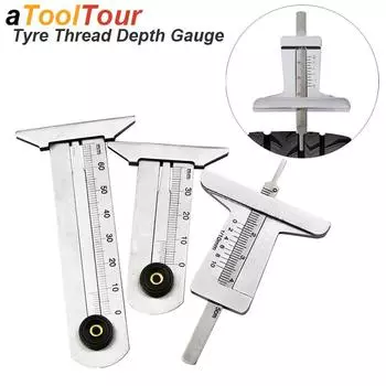 Tire Depth Meter Gauge Tyre Thread Caliper Checker Ruler Gage Groove Measure Tool Stainless Steel Auto Car Truck Depthometer