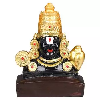 Тирупати Баладжи Господь Венкатешвара Идол Статуя для Приборной Панели Автомобиля Мандир Пуджа Мурти Храм Пуджа Домашний Декор Офисный Сувенир чёрный