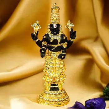 Tirupati Balaji Idol (Size: 11 cm) | Lord Venkateswara Idol for Car Dashboard, Pooja Room, Home Decor & Office Desk |