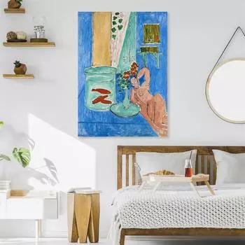 Тис Золотая рыбка и скульптура, картина маслом, постер, эстамп, украшение для гостиной в стиле поп-художник 21cm30cm NoFrame