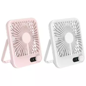 Tischventilator Leise Ventilator Faltbarer Desktop Lfter 4-Drehzahl mit AKKU Built battery white