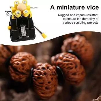 Тиски для верстака Мини-настольный инструмент для резьбы по дереву для тонкой полой резьбы Надежное удержание Точная регулировка Портативный инструмент для проектирования и гравировки чёрный