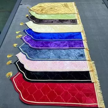 Тисненое фланелевое паломническое одеяло, однотонный утолщенный паломнический коврик с кисточкой, молитвенный коврик