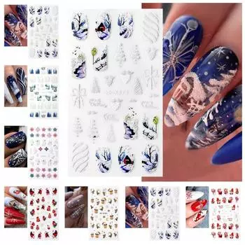 Тисненые наклейки Рождественские наклейки для ногтей Маникюрные украшения Рождественские украшения для ногтей Леди B1