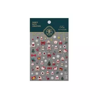 Тисненые наклейки Рождественские наклейки для ногтей Рождественские шармы для ногтей Рождественские украшения для ногтей Салон маникюра C1