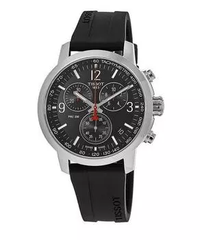 Tissot PRC 200 T-Sport Chronograph Кварцевые дайверские часы с черным циферблатом T114.417.17.057.00 200M Мужские часы чёрный