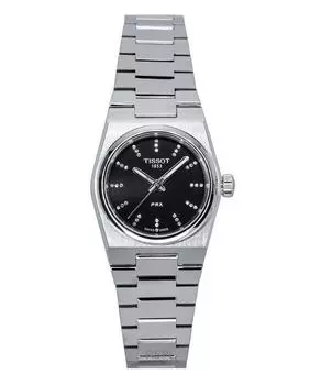 Tissot PRX нержавеющая сталь черный циферблат кварцевые часы T137.010.11.056.00 100M женские часы чёрный