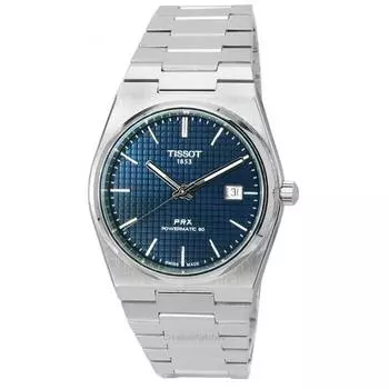 Tissot PRX T-Classic Powermatic 80 из нержавеющей стали с синим циферблатом T137.407.11.041.00 T1374071104100 100M Мужские часы синий