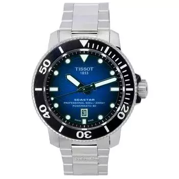 Tissot Seastar 2000 Professional Powermatic 80 Blue Dial Diver s T120.607.11.041.01 T1206071104101 600M Мужские часы синий
