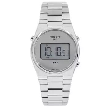Tissot T-Classic PRX Digital нержавеющая сталь серебристый зеркальный циферблат кварцевые часы T137.263.11.030.00 100M унисекс серебряный