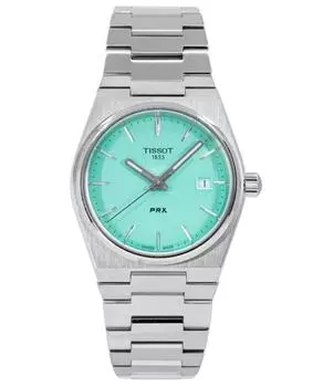 Tissot T-Classic PRX из нержавеющей стали с циферблатом светло-зеленого цвета, кварцевые часы T137.210.11.091.00 100M женские часы зелёный