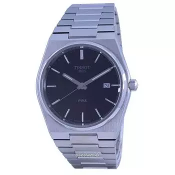 Tissot T-Classic PRX Кварцевые часы с черным циферблатом T137.410.11.051.00 T1374101105100 100M Мужские часы чёрный