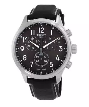 Tissot T-Sport Chrono XL с кожаным ремешком, антрацитовый циферблат, кварцевые T116.617.16.062.00 100M Мужские часы