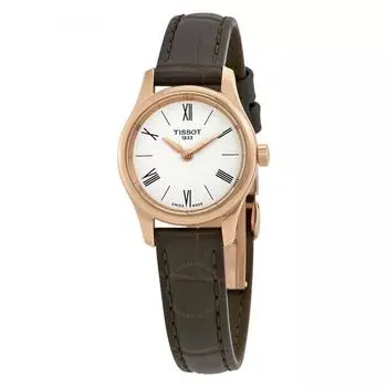 Tissot Tradition тонкие женские кожаные часы с белым циферблатом T0630093601800