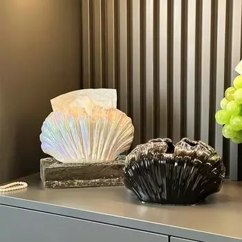Tissue Box High-looking Creative Shell Living Room Light Luxury High-end Paper Box Home Creative Coffee Table Storage Napkin