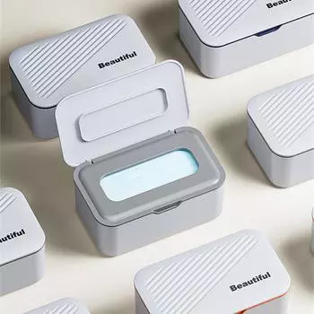 Tissue Box With Lid Portable New Kitchen Storage Supplies Wet Wipes Box Creative Dustproof Large Capacity Wet And Tissue Box синий