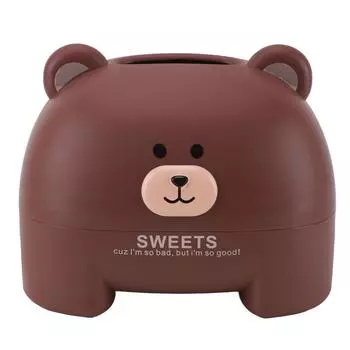Tissue Holder Cartoon Animal Tissue Napkin Box for Kitchen Living Room Lovely Home Decoration коричневый