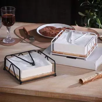 Держатель для салфеток Устойчивая основа Легкий доступ Прессование бумаги Плавное извлечение Нескользящий шарик Шлифовка филе Подставка для салфеток Ресторан Поставка белый