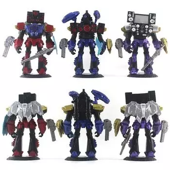 Titan Clock Man Фигурки ПВХ Модель Skibidi Toilet Man Игровые Фигурки для Мальчиков Детей Подарок На День Рождения