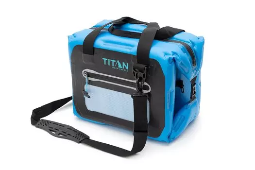 Titan Deep Freeze Air Cooler Box 16L 30 Can Roll Up Storage Cold Bag Soft Cooler Складной Легкий Открытый Кемпинг Барбекю Рыбалка (синий)