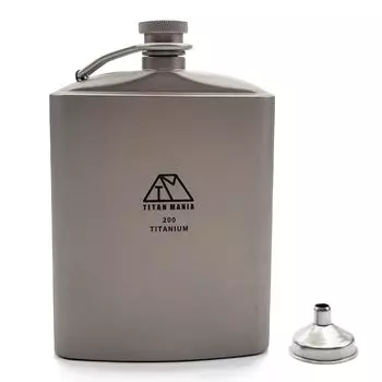 TITAN MANIA Skittles Titanium 200ml with Funnel Lightweight Hip Flask Portable Stylish Whiskey Portable Travel Alcohol Water Bottle Solo Camping