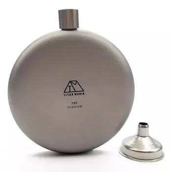 TITAN MANIA Skittles Titanium Round 180 мл с воронкой легкая фляжка портативная стильная портативная дорожная бутылка для виски для алкоголя и воды для кемпинга в одиночку