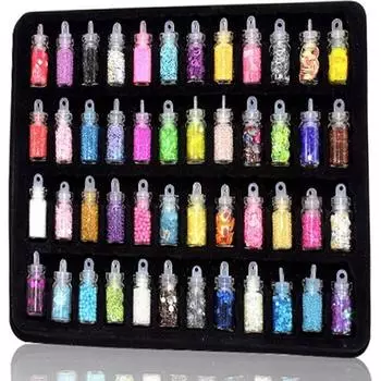 Titan Premium Nail Glitter Resin Art, 48 комплектов, 1 комплект, случайная отправка (Цвет, Дизайн)