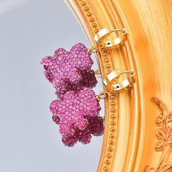 Титан Титановая сталь Синие розовые серьги со стразами Женские серьги из нержавеющей стали