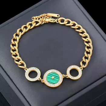 Титан-титановая сталь, зеленый, белый круглый акриловый браслет