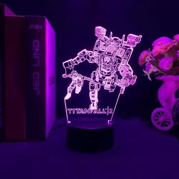 Titanfall 2 Game Fighter 3D светодиодные неоновые ночные огни крутые подарки на день рождения для друга украшения для спальни для мужчин Titanfall лавовая лампа
