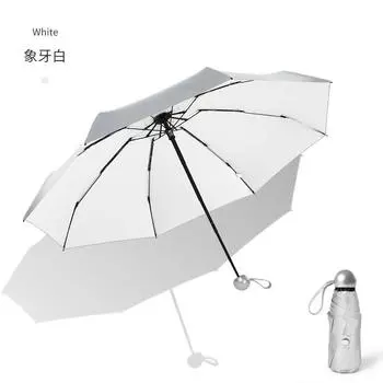 Titanium silver glue 50% off sun umbrella women s sunscreen parasol weather and rain vinyl full shading folding umbrella lightweight 21