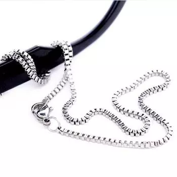 Titanium Steel Box Necklace Single Chain, Men S Thick Pendant Bare Chain Diy Handmade Jewelry Necklace Korean/Korean