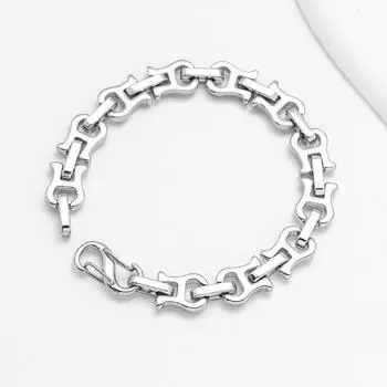 Titanium Steel Bracelet, Retro Trendy Stainless Steel Men S Bracelet U-Shaped Hip-Hop Casual Simplicity Does Not Fade