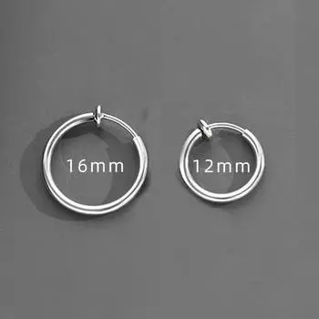 Titanium Steel Earrings Men Painless Ear Clip Pierced Earrings Classy Non-Piercing Ear Clip Ear Studs Frosty Style Earrings X020-A + C- one each [without pierced ears]]