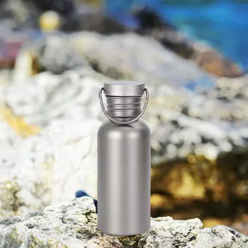 Титановая бутылка для воды для кемпинга, легкая питьевая спортивная фляга для 500ML