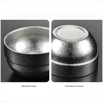 Титановая чашка Чистый титановый чайный стаканчик Складная чашка для кемпинга на открытом воздухе Портативный чайный набор Портативное хранилище для дома Двойной слой Анти-ожог 50ml синий