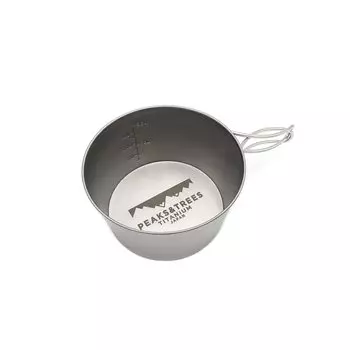 Титановая чашка Shella Open Fire Deep Type 480 мл Tsubame Sanjo, сделанная в Японии, складная ручка со шкалой, походная плита для отдыха на открытом воздухе, большая кухонная утварь серебряный