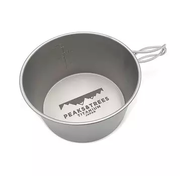 Титановая чашка Sierra Cup Direct Fire Deep 600 мл Tsubame Sanjo, сделанная в Японии, складная ручка со шкалой, походная плита для отдыха на открытом воздухе, большая кухонная утварь серебряный