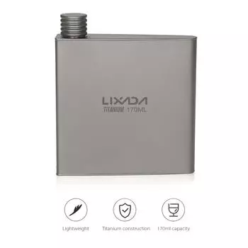 Титановая фляга для вина Lixada, 170 мл, легкая уличная портативная бутылка для алкогольных напитков, горшок для путешествий 170ml