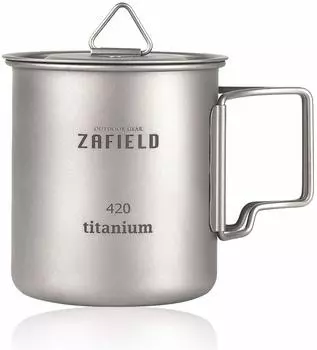 Титановая кружка Титановая кружка с крышкой Кемпинг Solo Кемпинг Титановая кружка [ZAFIELD] (420ml)