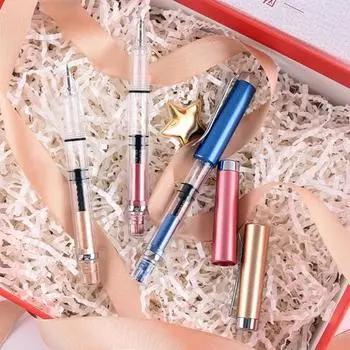 Титановая перьевая ручка, большая емкость чернил, вакуумная заправка, тонкий наконечник из нержавеющей стали, гладкая ручка для письма для ежедневного письма зелёный